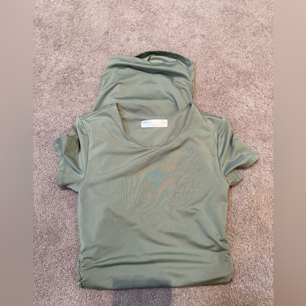 Olive Green Kids Fitted Dress